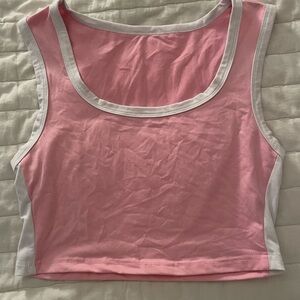 Pink cropped tank top